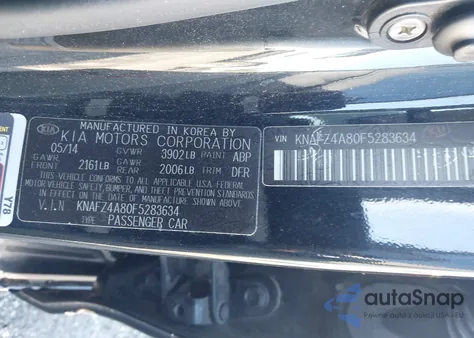 2015 Kia Forte Ex z USA, uszkodzony, nr VIN KNAFZ4A80F5283634